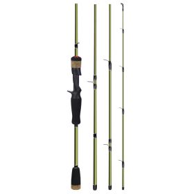 4 section fishing rod road sub rod short section carbon portable plug fishing rod (Option: Gun handle-1.98m)