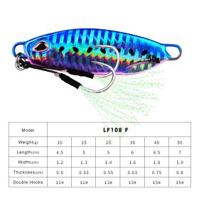 Long Throw Submerged Metal Decoy Fishing Gear (Option: Color F-50G)