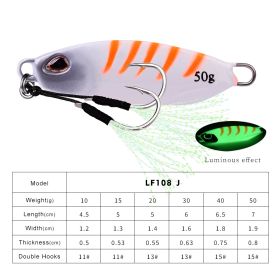 Long Throw Submerged Metal Decoy Fishing Gear (Option: Color J-50G)