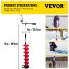 VEVOR Ice Drill Auger, Nylon Ice Auger, Ice Auger Bit, Auger Drill with Extension Rod,Auger Bit w/Drill Adapter,Top Plate & Blade Guard for Ice Fishin